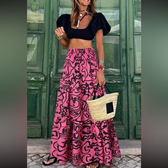 Boho high waisted maxi skirt - Picture 2 of 6